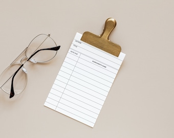 Blank Library Card | Digital Files | Vintage Library Card