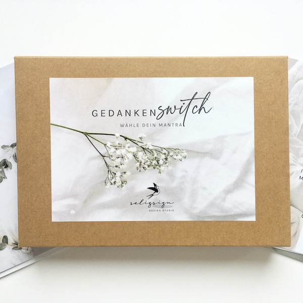 MANTRA-SET GedankenSwitch • 15 Karten der Achtsamkeit • Affirmationen • Ermutigungskarten • Geschenk zur Meditation, Selbstreflexion