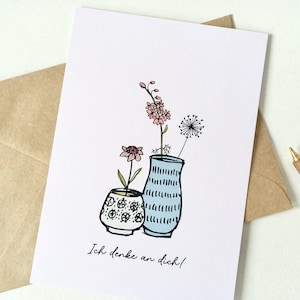 POSTKARTE Für Dich • Grußkarte • illustrierter Blumenstrauß • Geburtstag • Muttertag • Hochzeit
