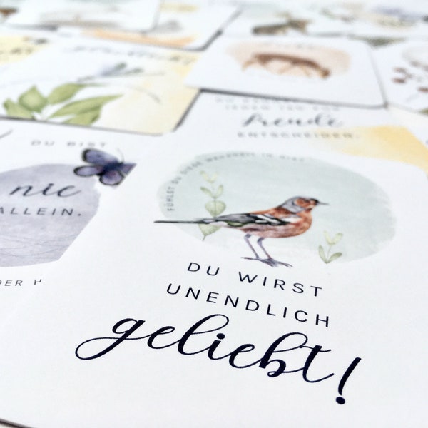 HERZENSBOTSCHAFTEN • Affirmationskarten • Geschenk für Kinder, Teenager & Erwachsene • Achtsamkeitskarten •  Mutmacher