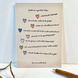 POSTKARTE Weißt du eigentlich… • Liebeserklärung •  für Freund, Freundin, Lieblingsmensch • Dankbar für dich • Liebevolle Spruchpostkarte