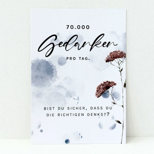 POSTKARTE 70.000 Gedanken • Achtsamkeits-Hilfe • Was denkst Du?