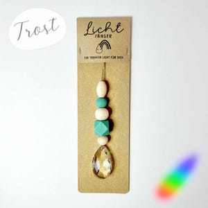 LICHTFÄNGER Seelengrün • Trostgeschenk • Geschenk Trauer und Verlust • Mutmacher • Glasprisma-Tropfen • suncatcher  • handgemacht