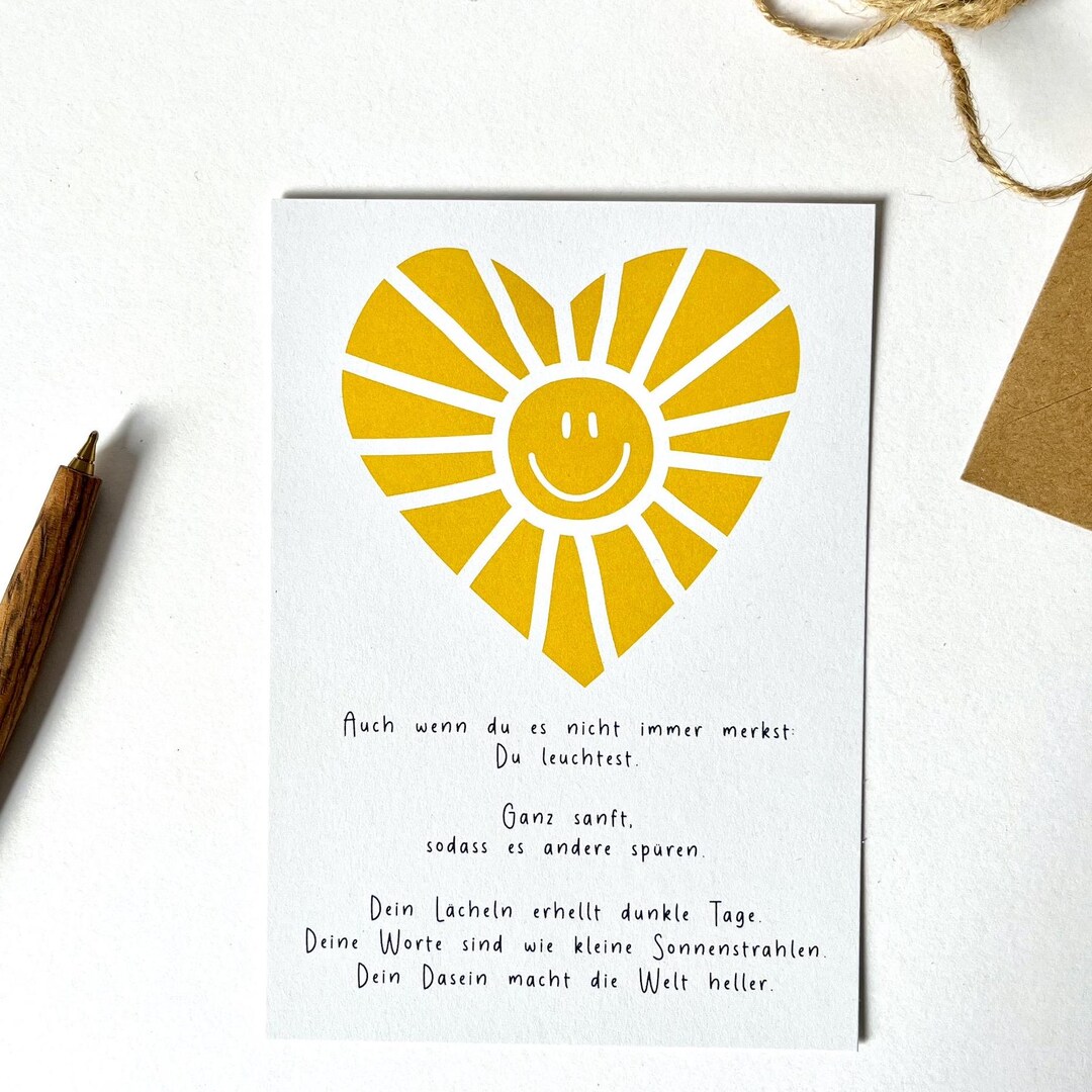 POSTCARD You Shine • You Make the World Brighter • Loving Message ...