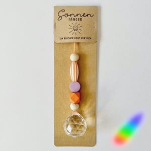 SONNENFÄNGER Strahlenkraft • Licht für dich • suncatcher • Lichtfänger orange-lila • besondere Aufmunterung • Glasprisma • Deko • Regenbogen