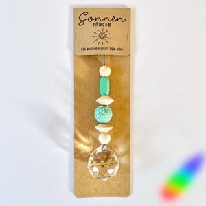 SONNENFÄNGER Jade • Licht für dich • suncatcher • Lichtfänger grün • besondere Aufmunterung • Glasprisma • Deko • Regenbogen