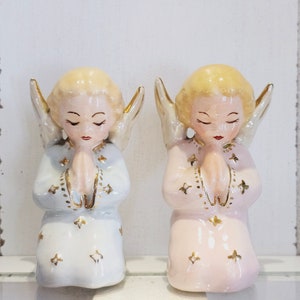 Vintage Praying Angel Set, Vintage Decor, Vintage Angel, Gift, Birthday Angel, Napco, Lefton, Gift for Her, Wall Decor Gift, Religious Decor