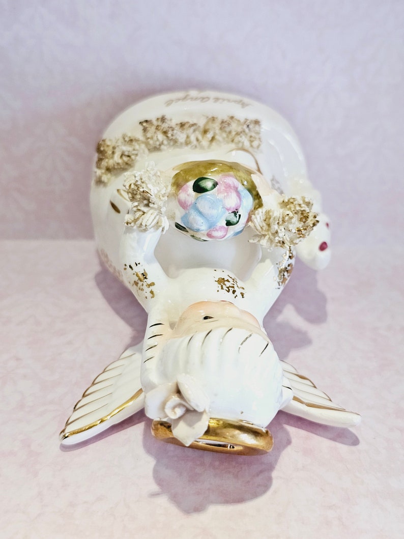 Napco April Angel, April Angel, April Birthday Angel, Napco Angel, Vintage Home Decor, Vintage Easter Decoration, Easter Decoration, Gift image 6