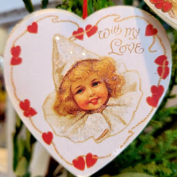 Vintage Valentine's Decor, Valentine's Ornaments, Vintage Ornaments, Vintage Home Decor, Vintage Gift, Valentine's Decoration, Antique Decor