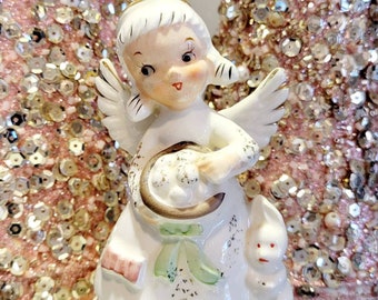 Napco April Angel, Napco Easter Angel, Lefton April Angel, Lefton Easter Angel, Vintage Home Decor, Angel Birthday Angel, Easter Decoration