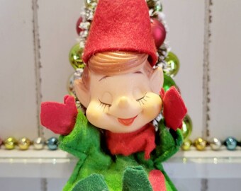 Vintage Christmas Elf, Vintage Elf, Vintage Knee Hugger, Vintage Christmas Decoration, Christmas Decoration, Vintage Ornament, Retro Elf