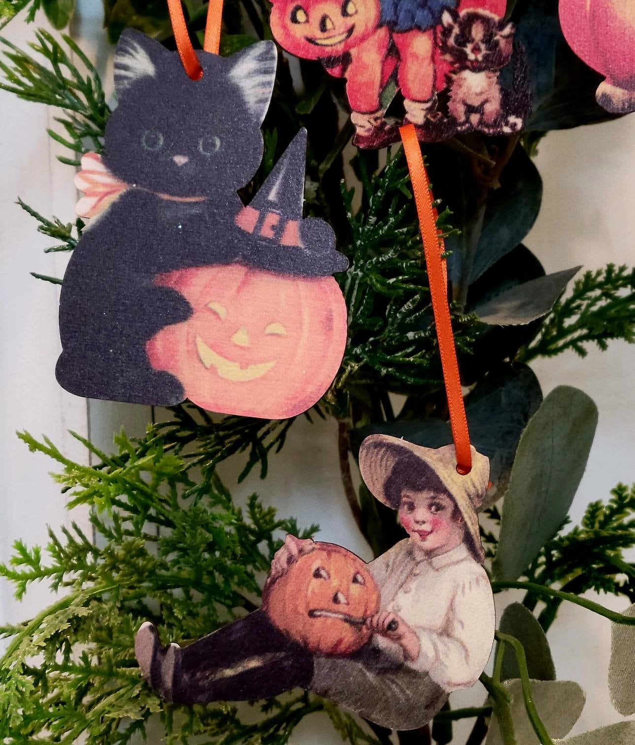 Vintage Halloween Ornament Set Halloween Ornament Vintage Etsy