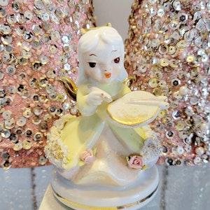 Lefton Painting Angel, Lefton Angel, Vintage Angel, Napco, Napco Angel, Vintage Decor, Lefton, Birthday Angel, Josef Original, Gift, Kitsch