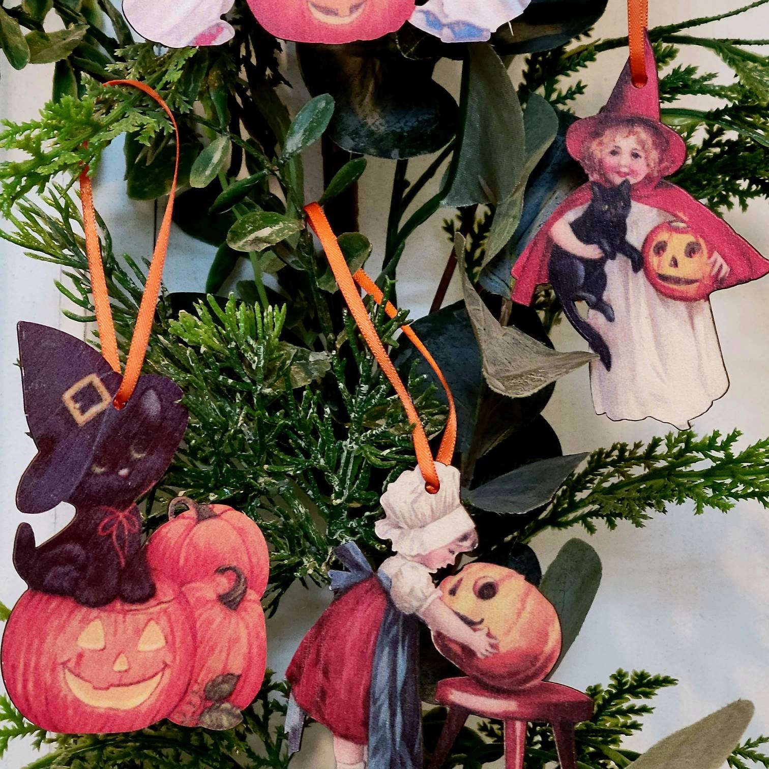 Vintage Halloween Ornament Set Halloween Ornament Vintage Etsy