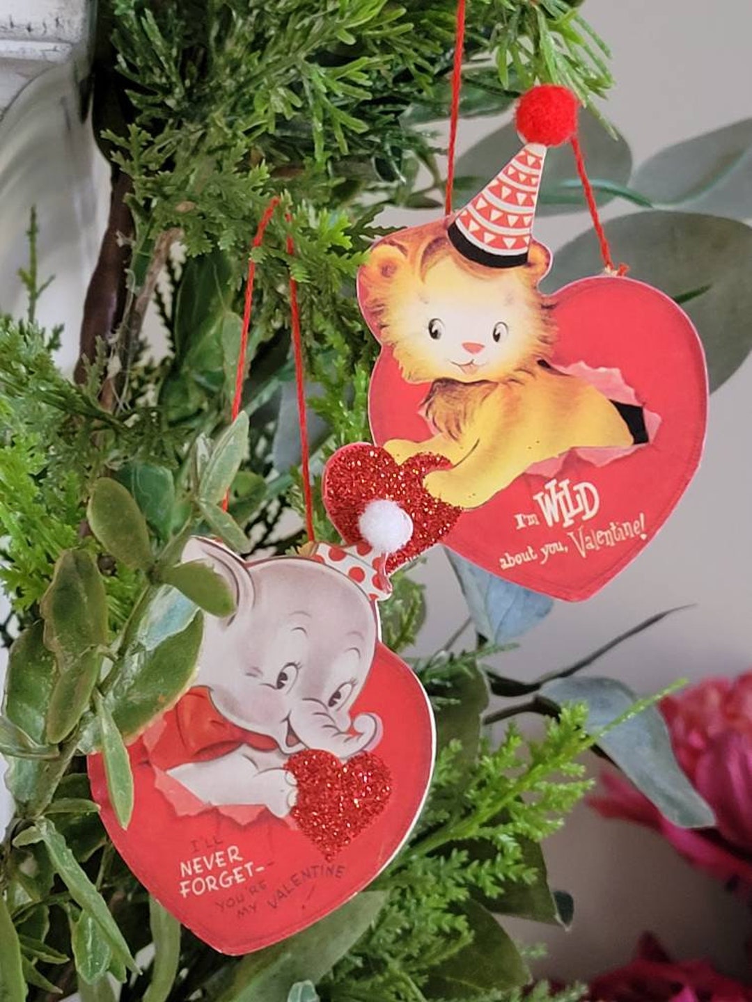 Vintage Valentines Ornament, Vintage Valentine Decor, Valentine's