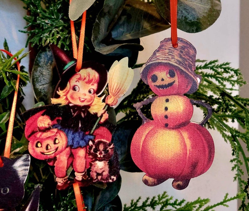 Vintage Halloween Ornament Set Halloween Ornament Vintage Etsy