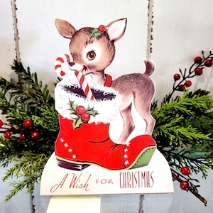 Vintage Reindeer Decor, Vintage Christmas Decor, Christmas Decor, Retro Christmas, Vintage Christmas, Vintage Santa, Napco, Gift, Lefton