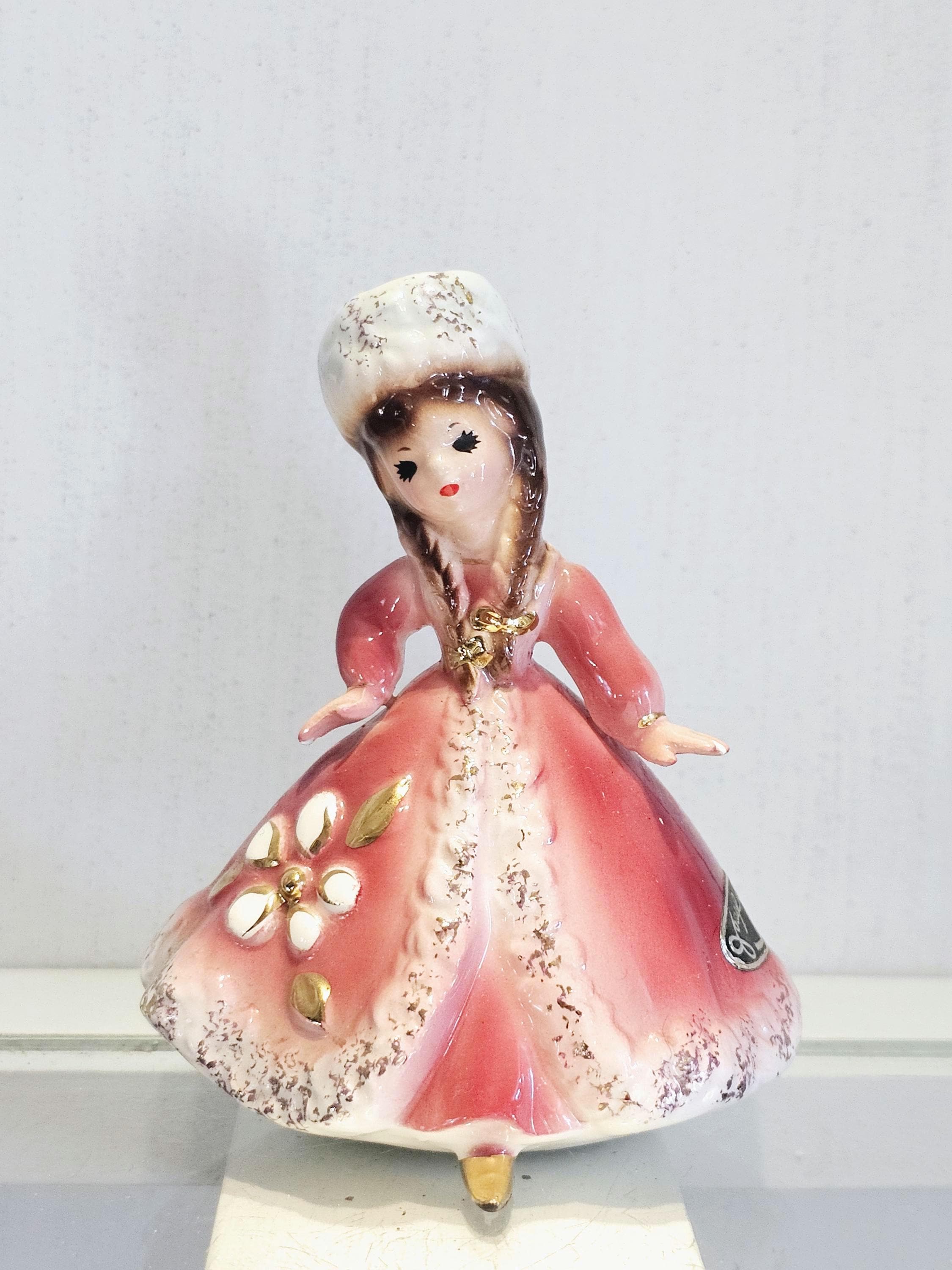 josef originals pink dress Vintage Josef Originals September Girl Music Box: Pink Dress, Blue  Sapphires