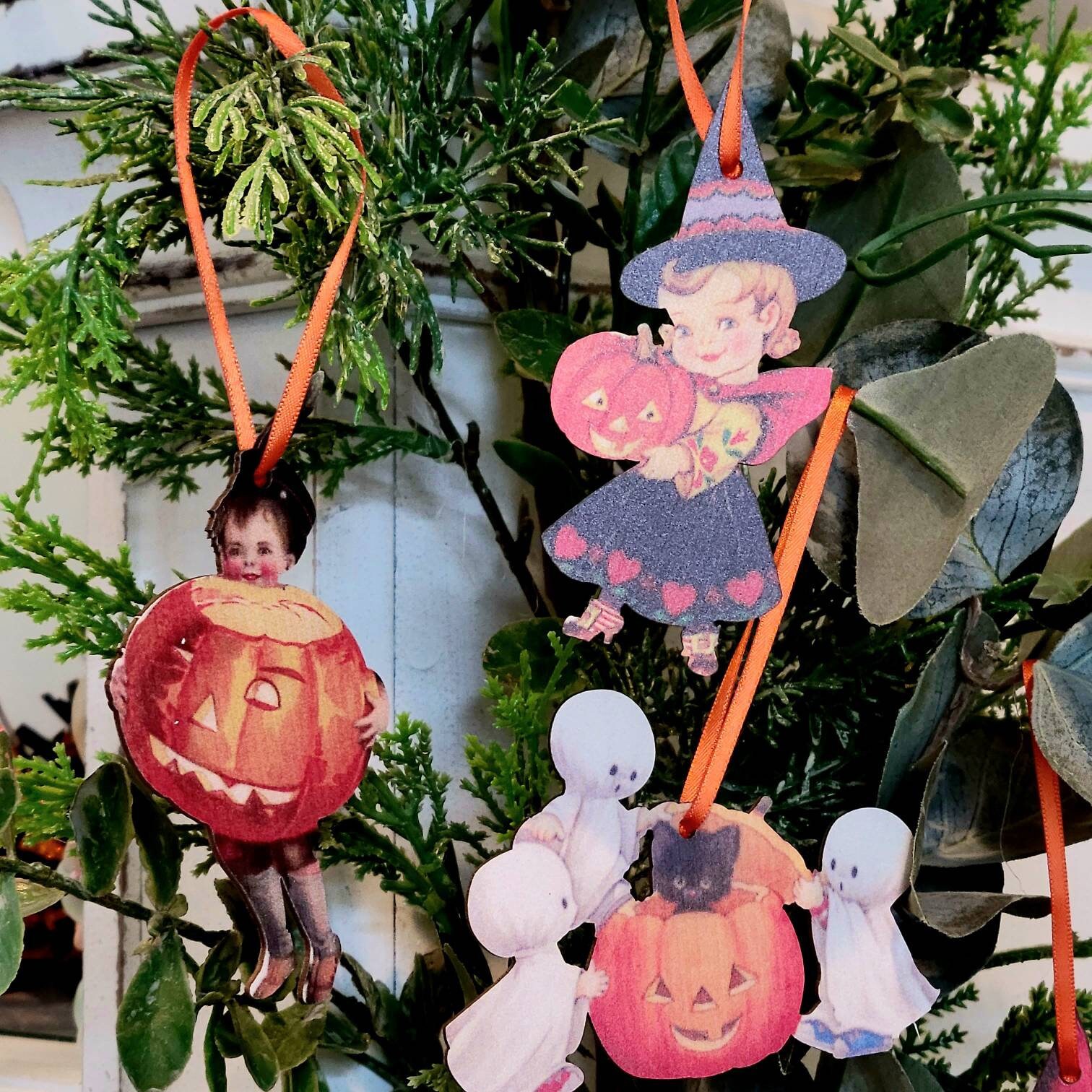 Vintage Halloween Ornament Set Halloween Ornament Vintage Etsy