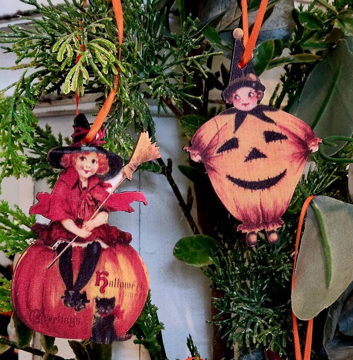 Vintage Halloween Ornament Set Halloween Ornament Vintage Etsy
