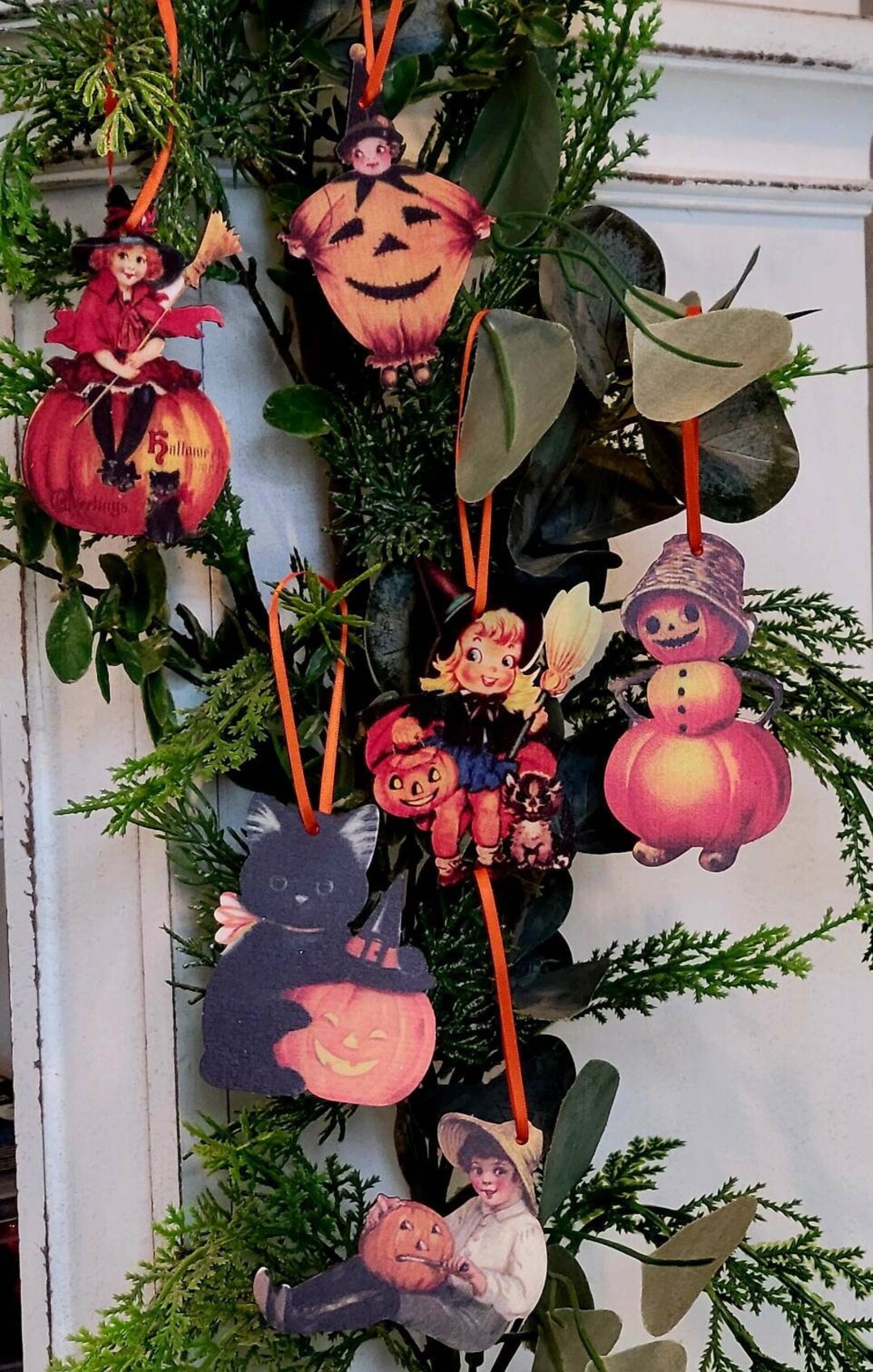 Vintage Halloween Ornament Set Halloween Ornament Vintage Etsy