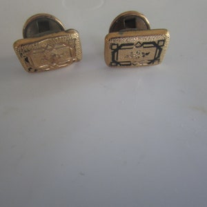 Antique Gold Filled Fancy Engraved Cuff Links