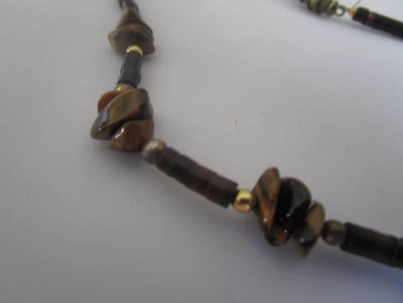 Vtg Native American Heshi Beads & Tiger Eye Stone… - image 4