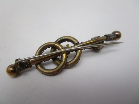 Antique Victorian Gold Filled Fancy Bar Pin Brooch - image 3