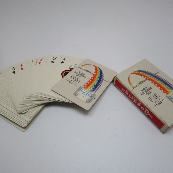 Antique Retro Advertising Quadriga Cloth Deck of Playing Cards Rainbow Bridge Size