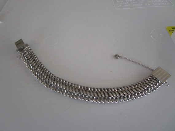 Retro Modern Style Wide Sterling Silver Fancy Lin… - image 2