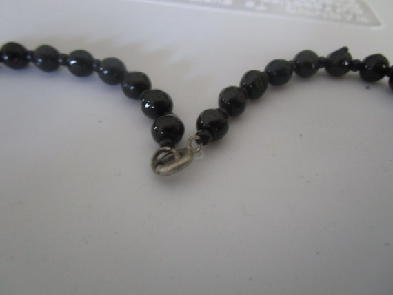 Beautiful Retro 1950's Faceted Black Glass Beaded… - image 3