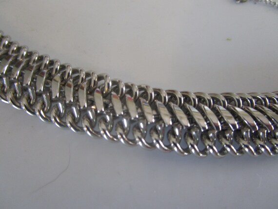 Retro Modern Style Wide Sterling Silver Fancy Lin… - image 3