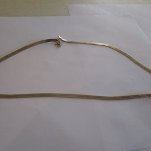 Vtg 14 K Gold Filled Wide S Flat Chain Necklace 20&quot; long.