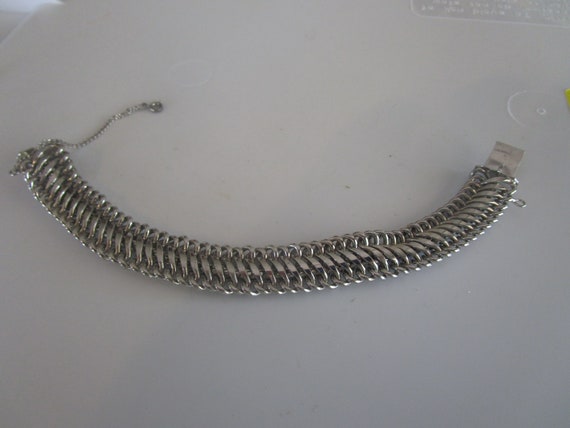 Retro Modern Style Wide Sterling Silver Fancy Lin… - image 1