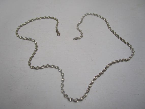 Bright Brilliant Italian Engraved Twist Chain Necklace