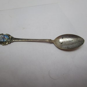Rare Surfing Avila Beach CA Sterling Silver & Enameled Souvenir Spoon