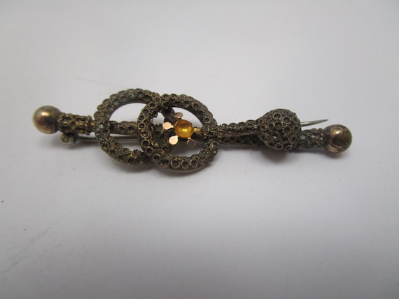 Antique Victorian Gold Filled Fancy Bar Pin Brooch - image 1