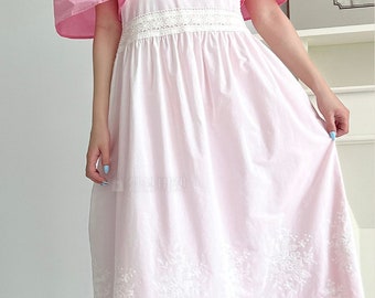 Natural cotton embroidery apron dress