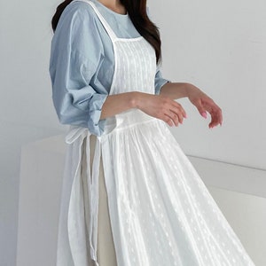 Embroidery pure cotton apron dress