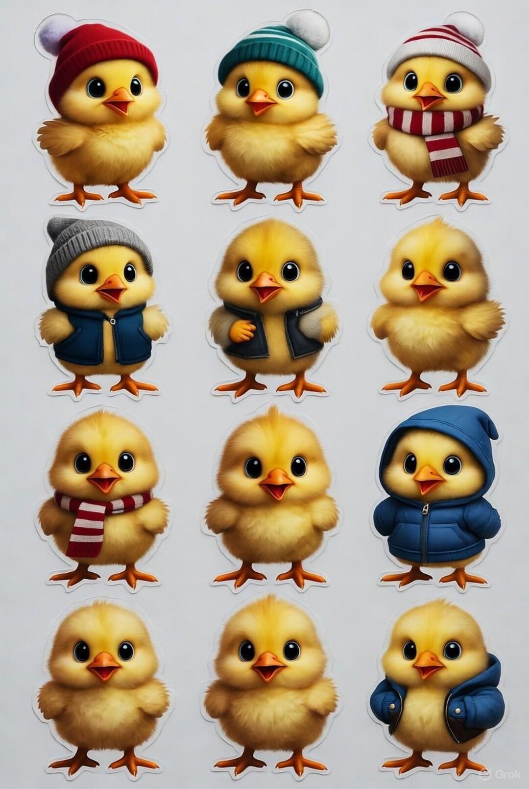 Cute Sticker Chicks Suitable for Design and Print on Paper. Total 5 ...