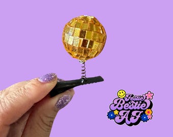 5 pack  gold disco ball clips| Disco clips| Rave clips | EDM| new years trinket| nye| countdown| forever midnight| decadence nye| proper