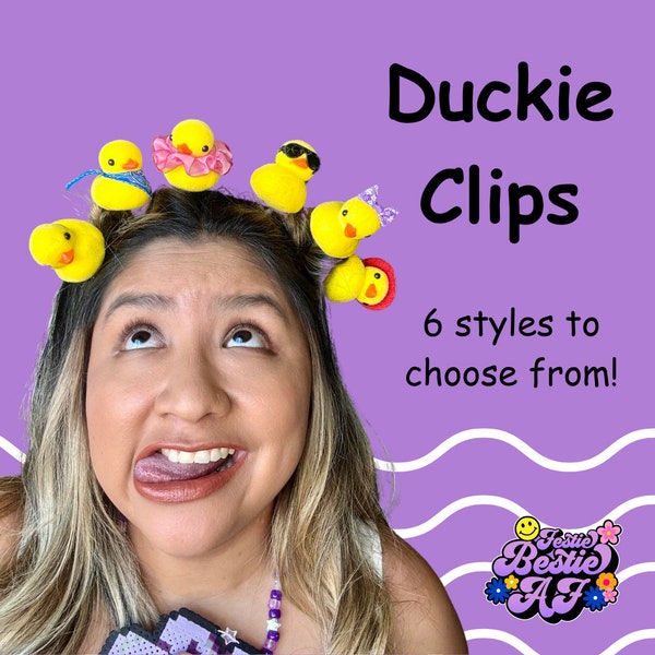 Duck clip| Duckie bow clip| Rave accessories| PLUR| EDC| EDM| Ravers| Hair clip| Trade