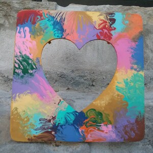 Abstract Tie Dye heart frame