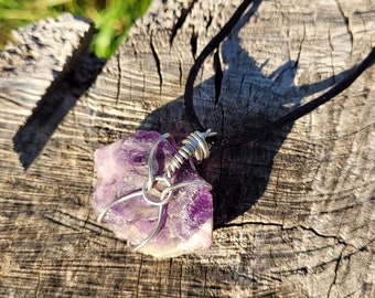 Circle Twist Wire Wrapped Amethyst Necklace