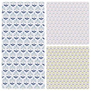 Clarke and Clarke Fleur 100% Cotton  Fabric 137 cms Wide Usage Curtains ,Craft, Cushions, Blinds ,Light Upholstery 3 Colourways