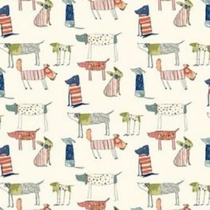 Prestigious Textiles Toto Cute Dogs Paintbox 100% Cotton 137cms Wide Curtain/Craft/Cushion/Patchwork/Blind Fabric