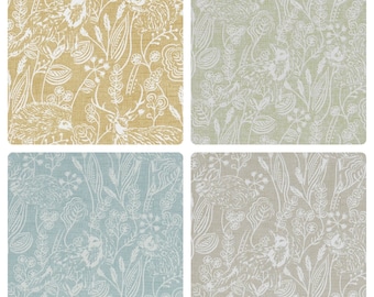Clarke and Clarke Westleton Ochre, Sage, Duck egg, Taupe 100% Cotton  Fabric Usage Curtains ,Craft, Cushions, Blinds ,Light Upholstery