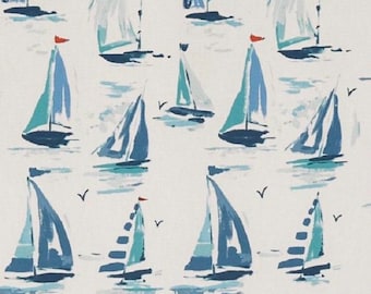 Prestigious Textiles St Ives Ocean 100% Cotton Printed Fabric 137cms Wide Usage Curtains, Craft, Blinds, Cushions, Light Upholstery