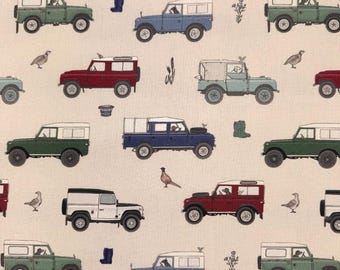 Emma Lawrence Woodland Rovers Linen 100% Cotton Printed Fabric 140cms Wide Usage Curtains, Craft, Cushions, Blinds, Light Upholstery