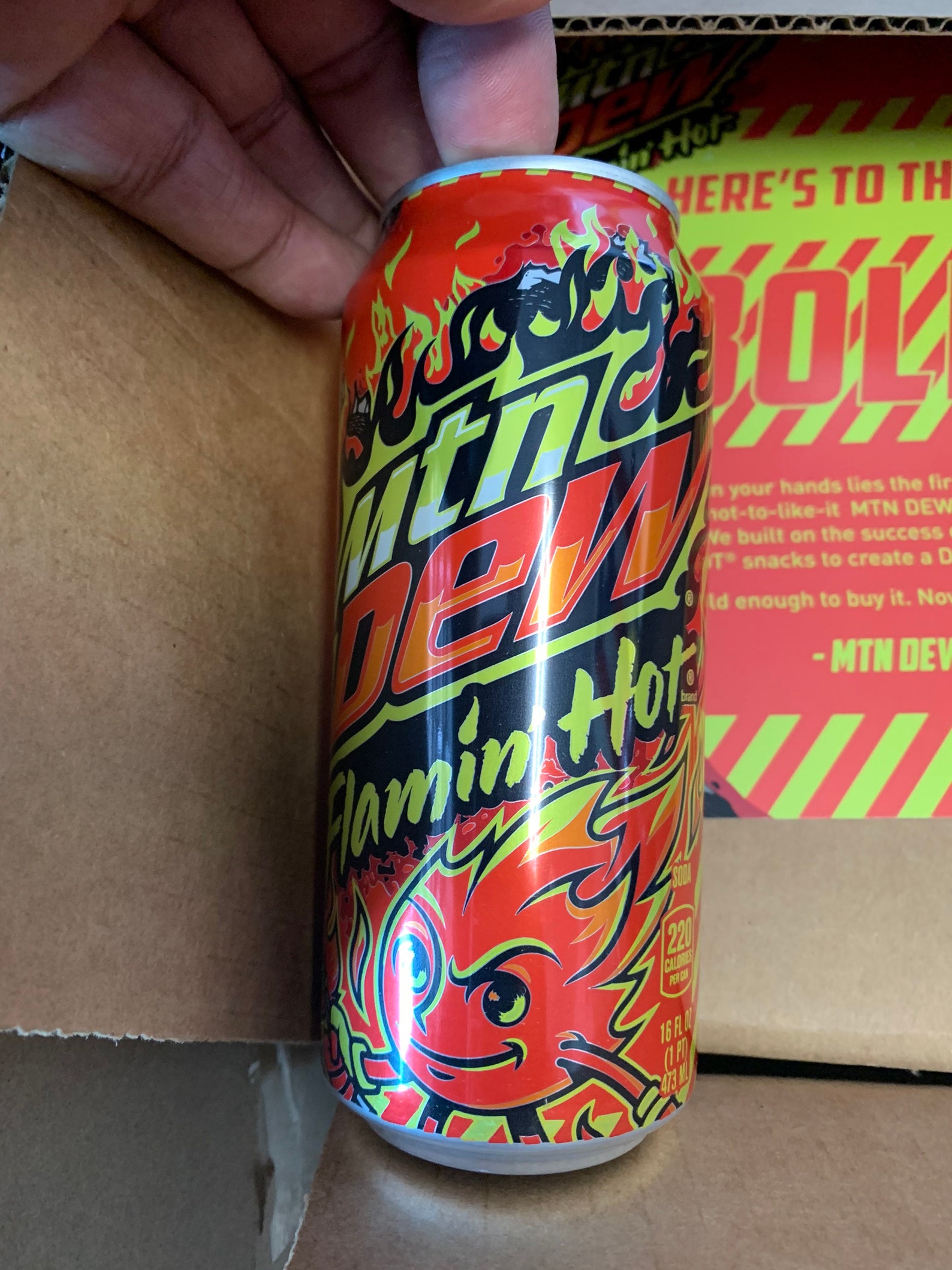 Mountain Dew Flaming Hot Cheetos Soda One 16oz Can Etsy Hong Kong